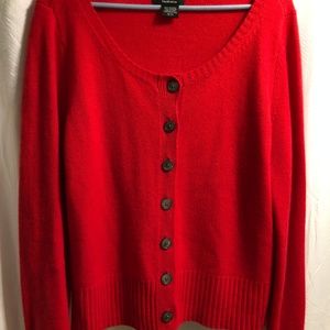 Cashmere Red Cardigan - Ladies